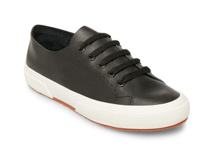 Raw Cut Leather Black Leather Sneaker