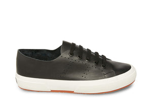 Raw Cut Leather Black Leather Sneaker