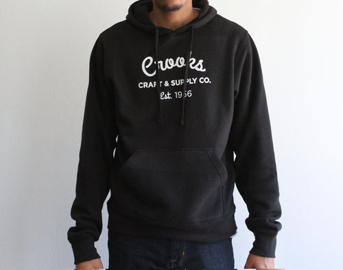 Black Crooks White Logo Hoodie