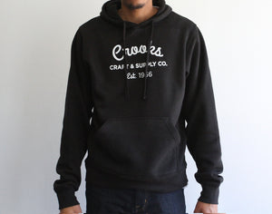 Black Crooks White Logo Hoodie